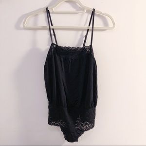 Hanky Panky Silky Bodysuit w/ Lace